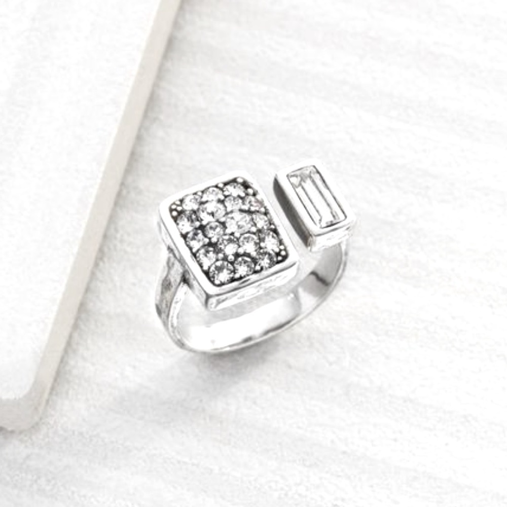 Silpada Crystal Cuff Ring New in Box